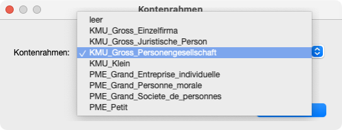 Dialogfenster Kontenrahmen