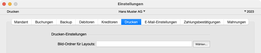 Einstellungen Drucken in LoopsFinanz