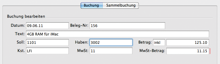 Erfassungsbereich in LoopsFinanz