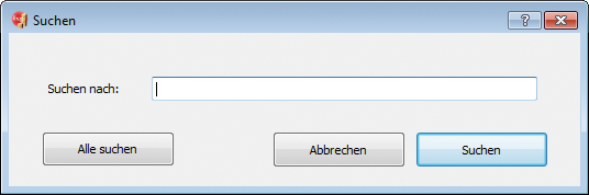 Suchen-Fenster in LoopsFinanz