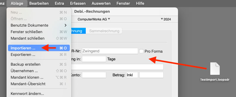 Drag and Drop Import unter macOS