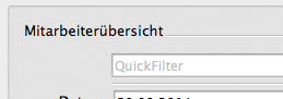 QuickFilter-Feld in der Mitarbeiterübersicht