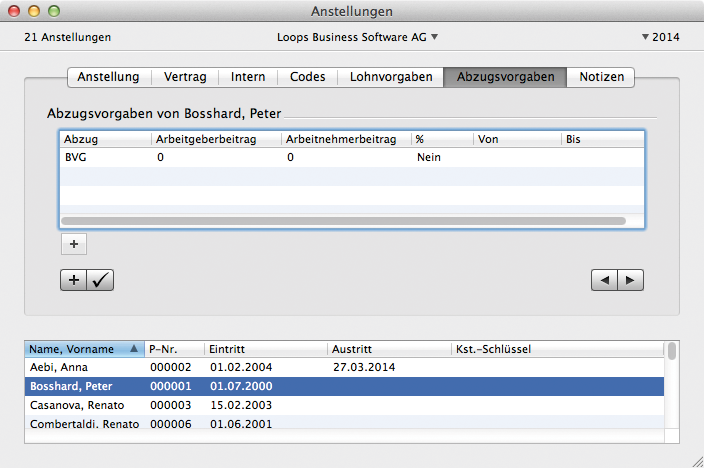 Lohnvorgaben erfassen - Schritt 1