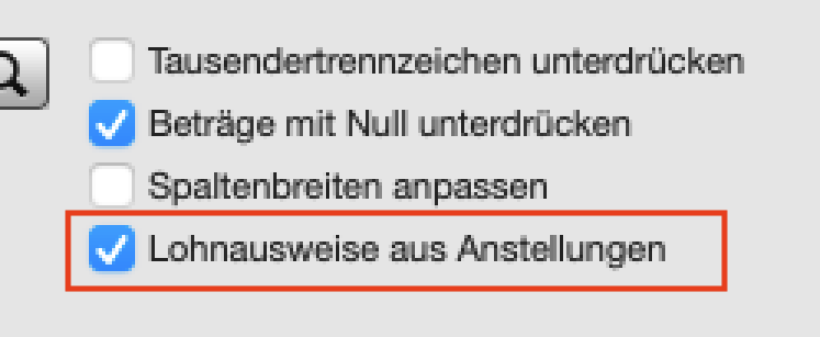 Lohnausweis-Layout Auswahl